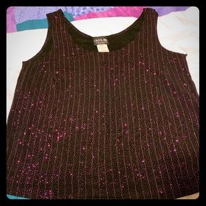 Purple and black sparkly top